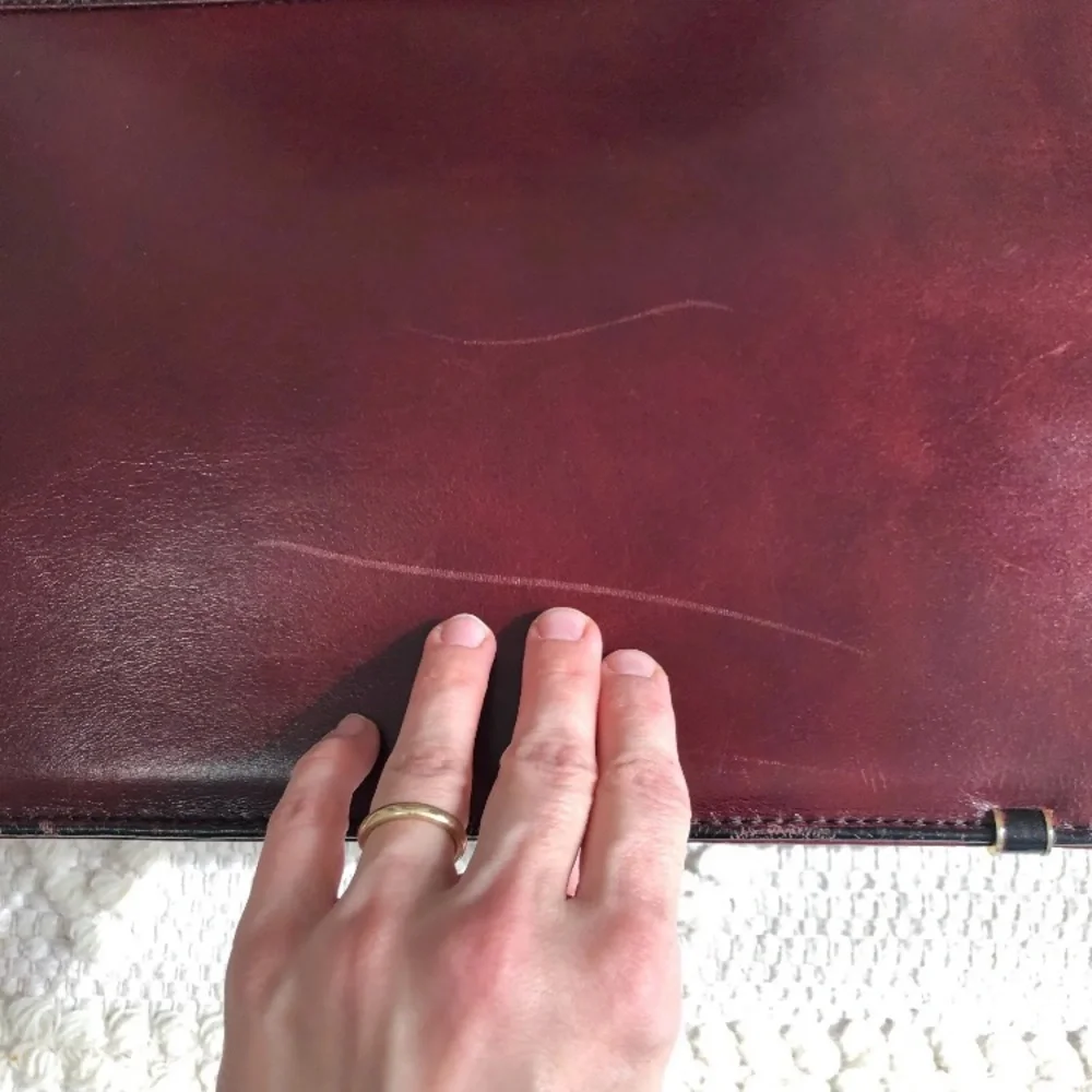 Vintage/Crafted in USA Yamani Genuine Leather Men's Purse/Briefcase Burgundy